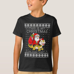 Camiseta Este É Meu Papai noel De Pijamas De Natal Andando