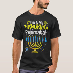 Camiseta Este É Meu Pijakah Menorah Hanukkah Pajamas Cha