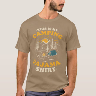 Camiseta Este É Meu Pijama de Acampamento Retro Divertido C
