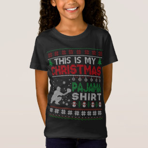 Camiseta Este é meu pijama de natal Ugly Sweater Baseball