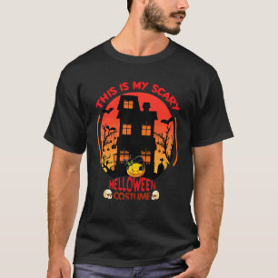 Camiseta Este É Meu Traje De Gato Preto Assustador De Hallo