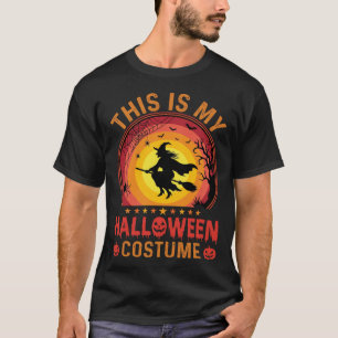 Camiseta Este É Meu Traje de Halloween Bruxa Retro