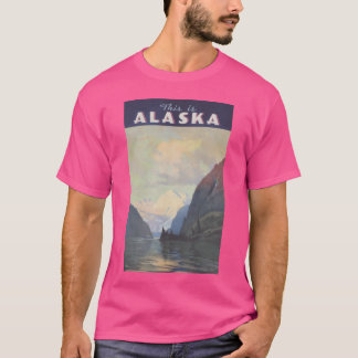 Camiseta Este É o Alaska Cartaz de Viagem Vintage Super Dim