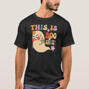 Camiseta Este É O Boo Sheet Ghost Groovy Floral Halloween C