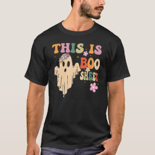 Camiseta Este É O Boo Sheet Ghost Groovy Floral Halloween C