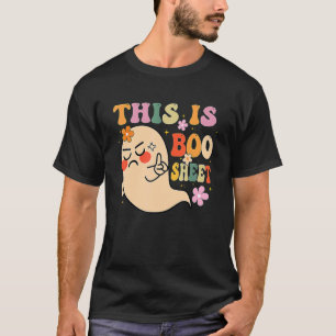 Camiseta Este É O Boo Sheet Ghost Groovy Floral Halloween C