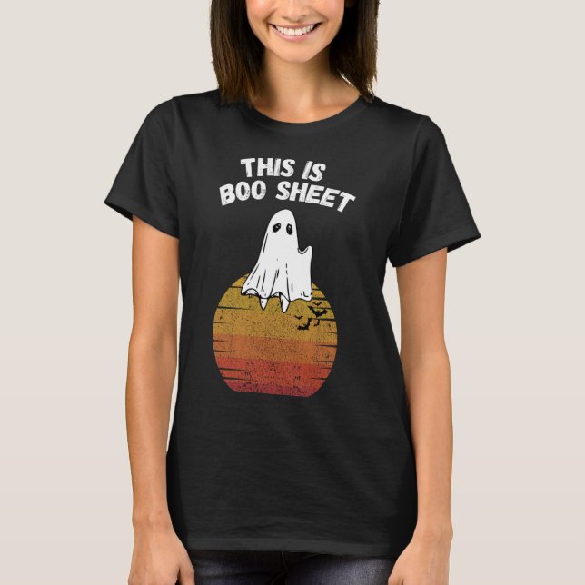 Camiseta Este É O Boo Sheet Ghost Retro Halloween Easy Cost (Frente)