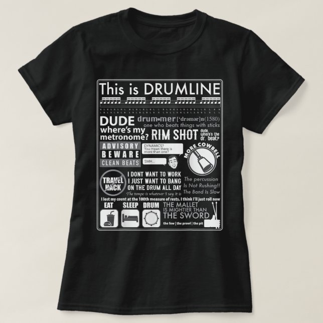 Camiseta Este É O Drumline - Engraçado Ditos De Linha Do Ta (Frente do Design)