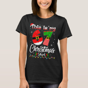 Camiseta Este É o Meu 67 Pijama de Natal Engraçado Xmas 6 7