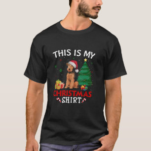 Camiseta Este é o meu Airedale Terrier Dog Santa Hat Christ