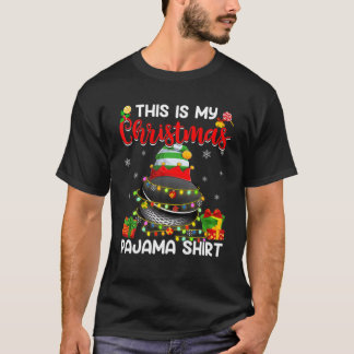 Camiseta Este É O Meu Bal De Hóquei De Luz De Natal Do Paja