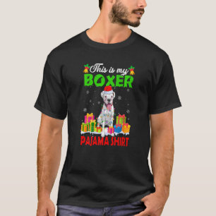 Camiseta Este É O Meu Cachorro De Boxeiro De Natal Do Pajam