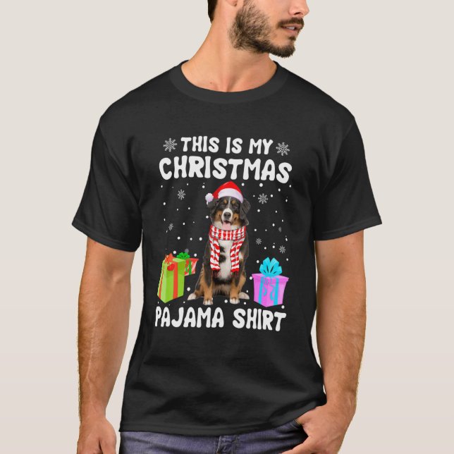 Camiseta Este É O Meu Cachorro De Montanha Bernese De Natal (Frente)