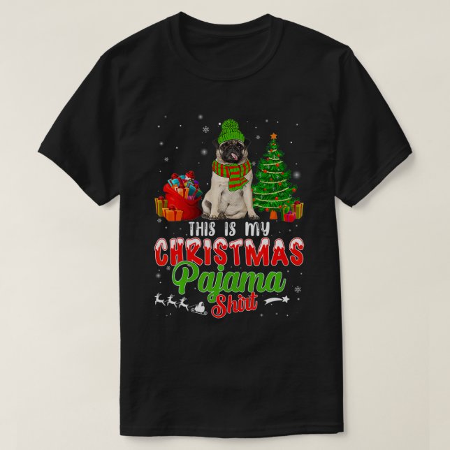 Camiseta Este É O Meu Cachorro De Pajama De Natal (Frente do Design)