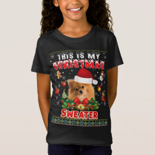Camiseta Este É O Meu Cachorro Pomeraniano De Natal Ugly M