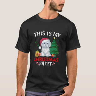 Camiseta Este é o meu cão maltês Papai Noel Natal Pajama