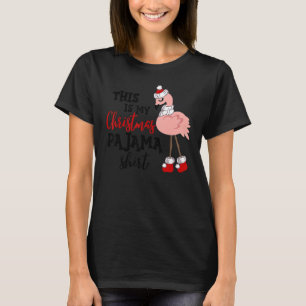 Camiseta Este É O Meu Chapéu De Natal Pajama Flamingo Santa