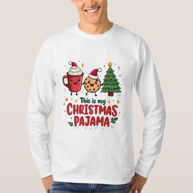 Camiseta Este é o meu Chocolat Quente do Pajama de Natal (Frente)