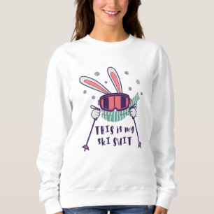 Camiseta Este é o meu Coelho de Esqui de Ski com bastões de