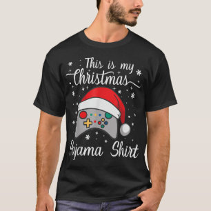 Camiseta Este É O Meu Controlador De Chapéu De Natal Pajama