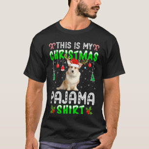 Camiseta Este é o Meu Corgi de Pijama de Natal Engraçado Ca