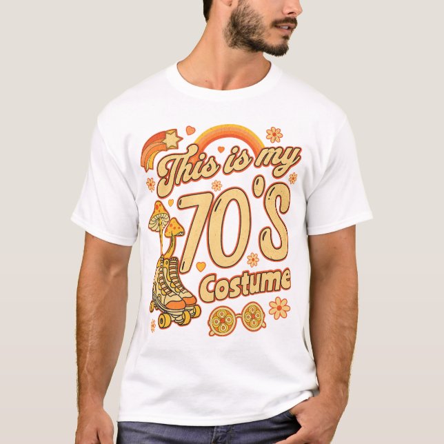 Camiseta Este é o meu fantasma de 70 anos Anos setenta engr (Frente)