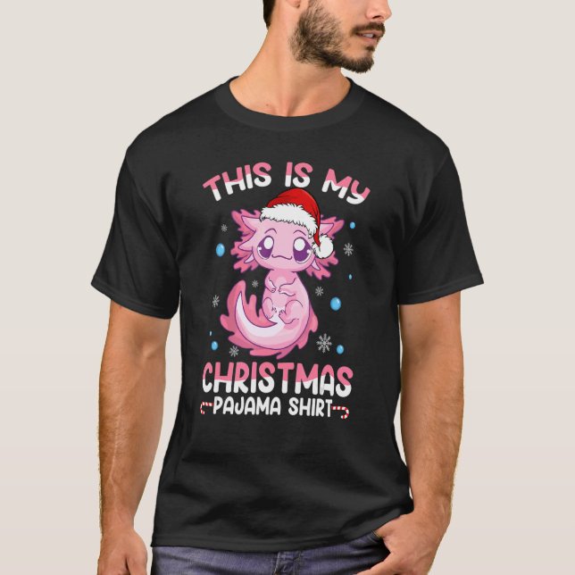 Camiseta Este é o meu filho de Natal do Pajama Cute Axolotl (Frente)
