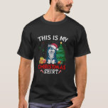 Camiseta Este é o meu filho Klee Kai Dog Santa Hat Christma<br><div class="desc">Este é o meu Cachorro Klee Kai Papai Noel Hat Natal Pajama Shirt</div>