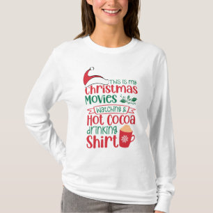 Camiseta Este é o meu filme de Natal assistindo e cacau que