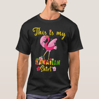Camiseta Este É O Meu Flamingo Havaiano Flores Soma Floral