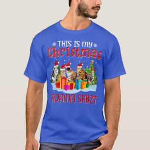 Camiseta Este É O Meu Gatinho De Gatinho Do Pajama De Natal
