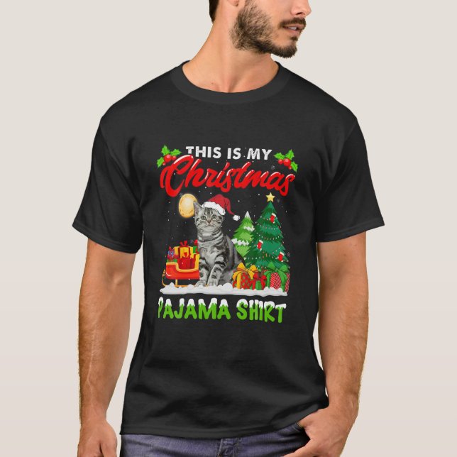 Camiseta Este É O Meu Gato De Ar Curto Americano De Natal (Frente)