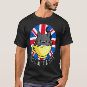 Camiseta Este é o meu gato Tuxedo de chá Bandeira Britânica