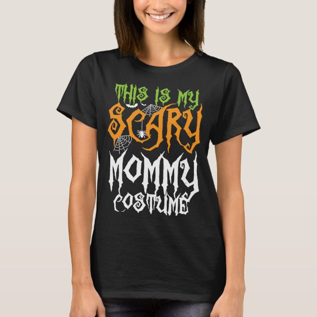 Camiseta Este É O Meu Halloween Da Família Da Mamãe Assusta (Frente)