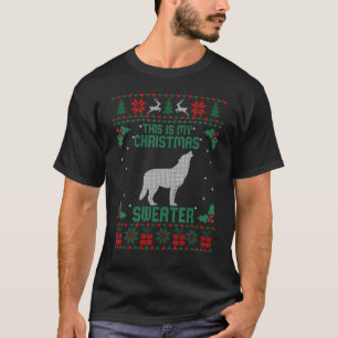 Camiseta Este É O Meu Lobo De Fofo De Natal Ugly Xmas