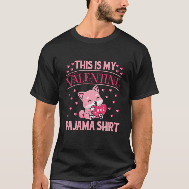 Camiseta Este É O Meu Namorados Pajama Cat (Frente)