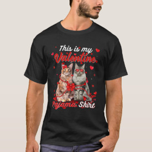 Camiseta Este É O Meu Namorados Pajama Maine Coon Cat