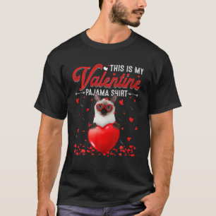 Camiseta Este É O Meu Namorados Pajama Siamese Cat