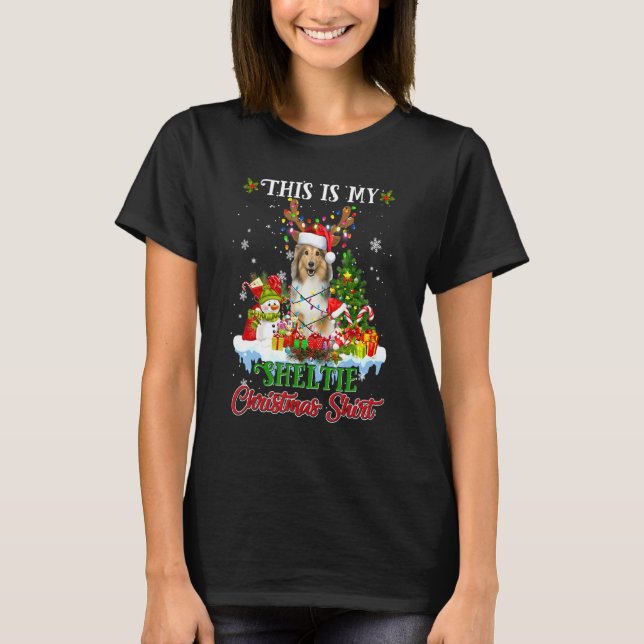 Camiseta Este É O Meu Natal Engraçado Papais noeis De Cacho (Frente)