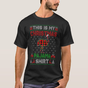Camiseta Este É O Meu Natal Ostrich Pajama Xmas Lights