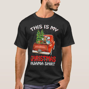 Camiseta Este É O Meu Natal Pajama Airedale Truck Red