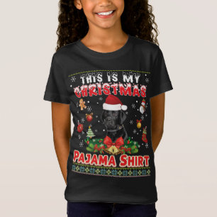 Camiseta Este É O Meu Natal Pajama Black Labrador Dog Swe