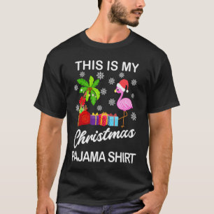 Camiseta Este É O Meu Natal Pajama Flamingo Havaiano