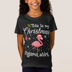 Camiseta Este É O Meu Natal Pajama Flamingo Lover Xmas