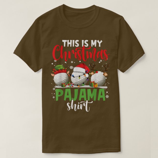 Camiseta Este É O Meu Natal Pajama Golf Reindeer Papais noe (Frente do Design)