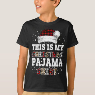 Camiseta Este É O Meu Natal Pajama Leopard Xadrez Buffalo R