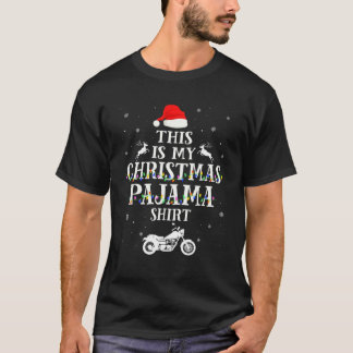 Camiseta Este É O Meu Natal Pajama Motocicletas Luzes Xmas