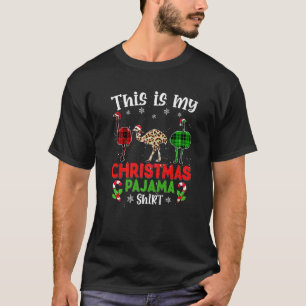 Camiseta Este É O Meu Natal Pajama Ostrich Animal Leopar