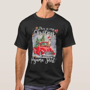 Camiseta Este É O Meu Natal Pajama Pitbull Dog Truck Xmas