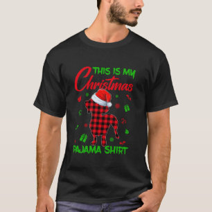 Camiseta Este É O Meu Natal Pajama Red Xadrez Dachshund Do